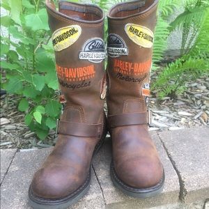 Vintage Harley-Davidson Brooklyn Patch Boots 7.5